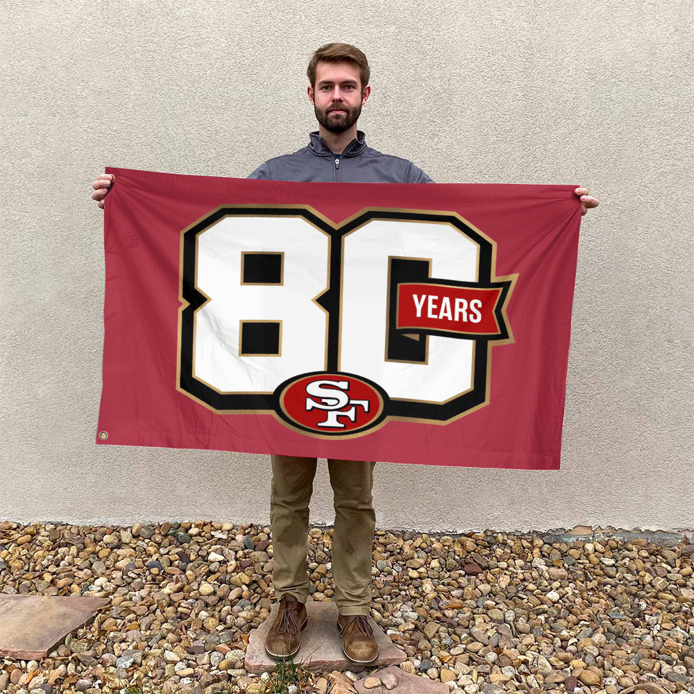San Francisco 49ers 80th Anniversary 2026 3D Double-side House Flag – TMTHU5043