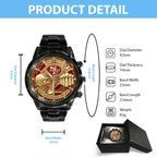 San Francisco 49ers 80th Anniversary Black Stainless Steel Watch – MAITM14539