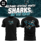 San Jose Sharks 2026 Hispanic Heritage Month Sharks On The Road Hoodie T-Shirt