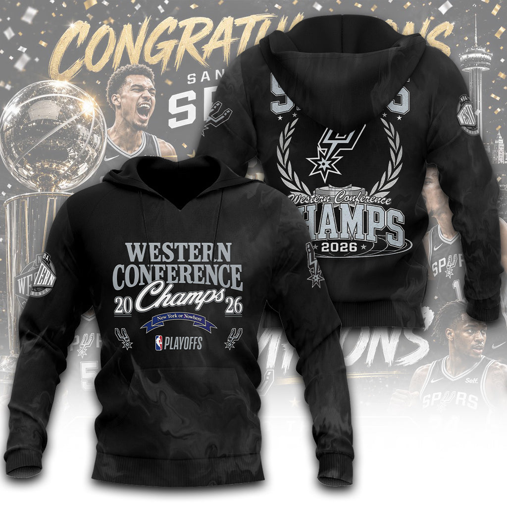 San Antonio Spurs NBA Western Conference Champions 2026 3D Apparel – TANTN23358