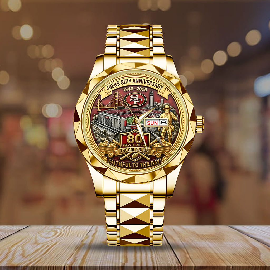 San Francisco 49ers 80th Anniversary Alloy Luxury Quartz Watch – TMTHU3271