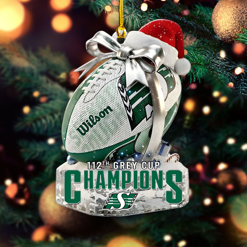 Saskatchewan Roughriders 2025 Grey Cup Champions Custom Shape 2-sided Acrylic Ornament – HOATT14821