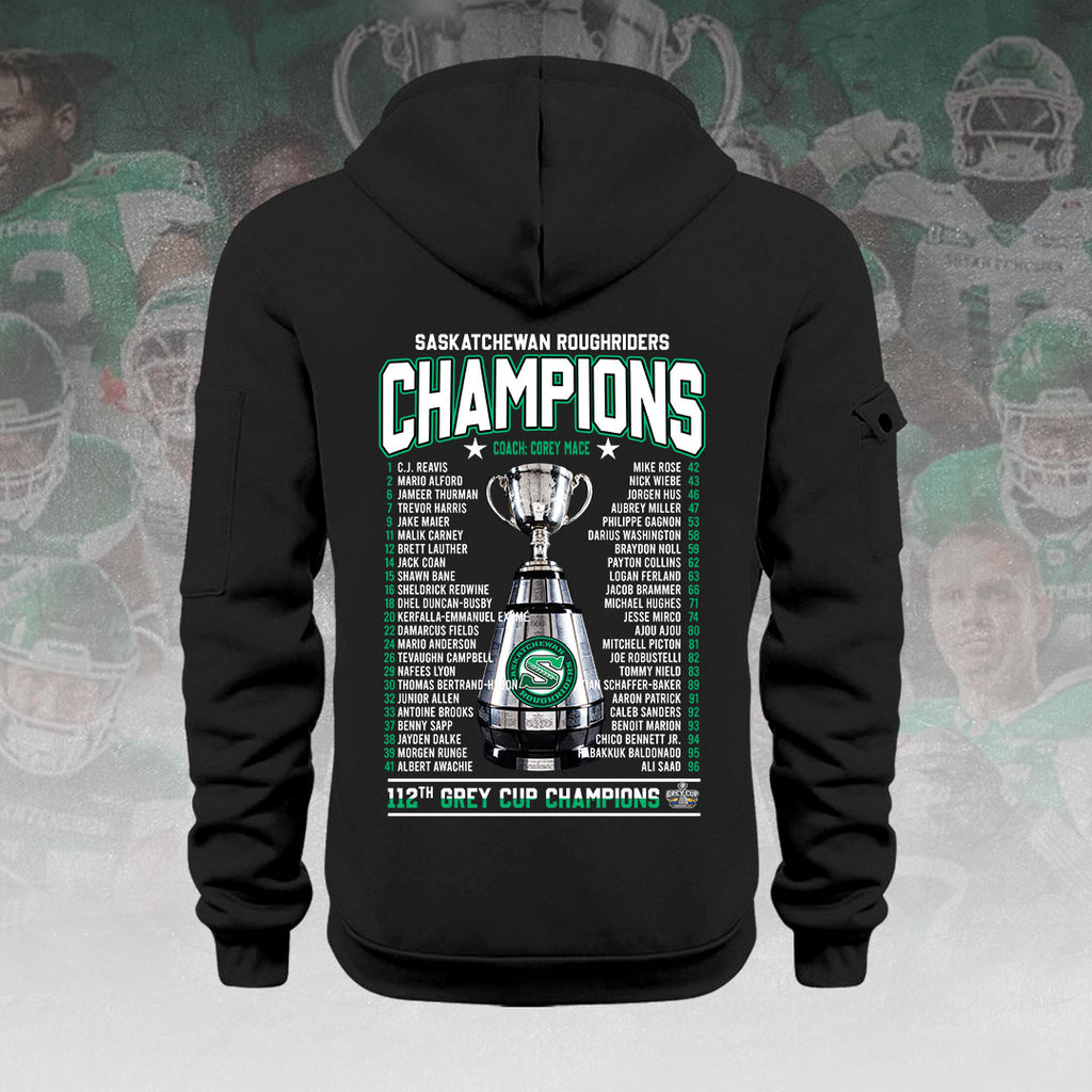 Saskatchewan Roughriders 2025 Grey Cup Champions 2D Quarter Zip Hoodie – HOATT14917