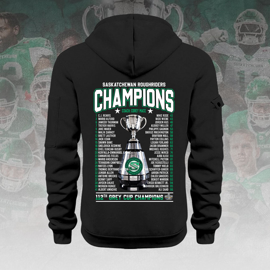 Saskatchewan Roughriders 2025 Grey Cup Champions 2D Quarter Zip Hoodie – HOATT14917
