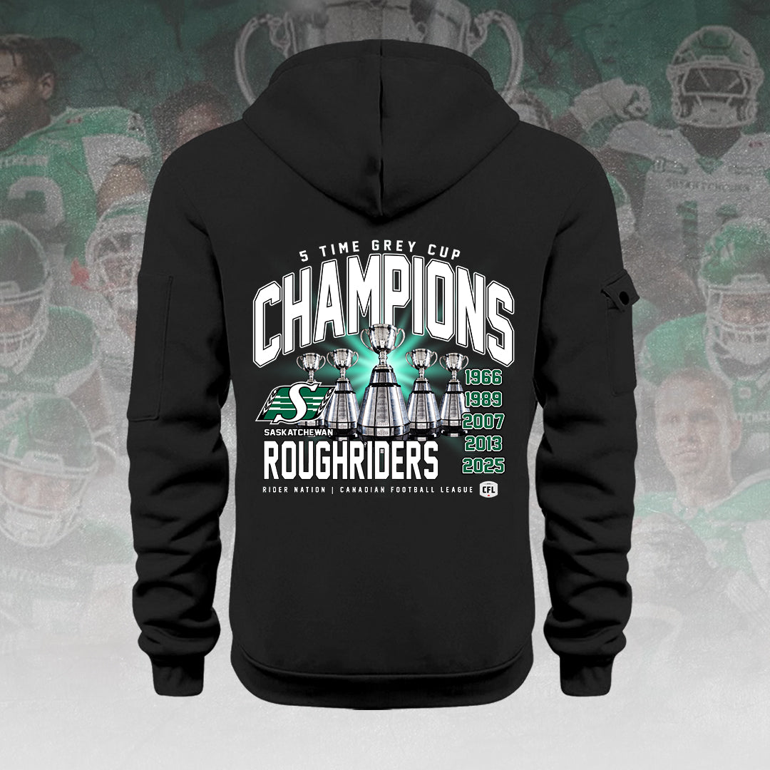 Saskatchewan Roughriders 2025 Grey Cup Champions 2D Quarter Zip Hoodie – HOATT14857
