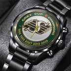 Saskatchewan Roughriders 2025 Grey Cup Champions Black Stainless Steel Watch – TANTN18923