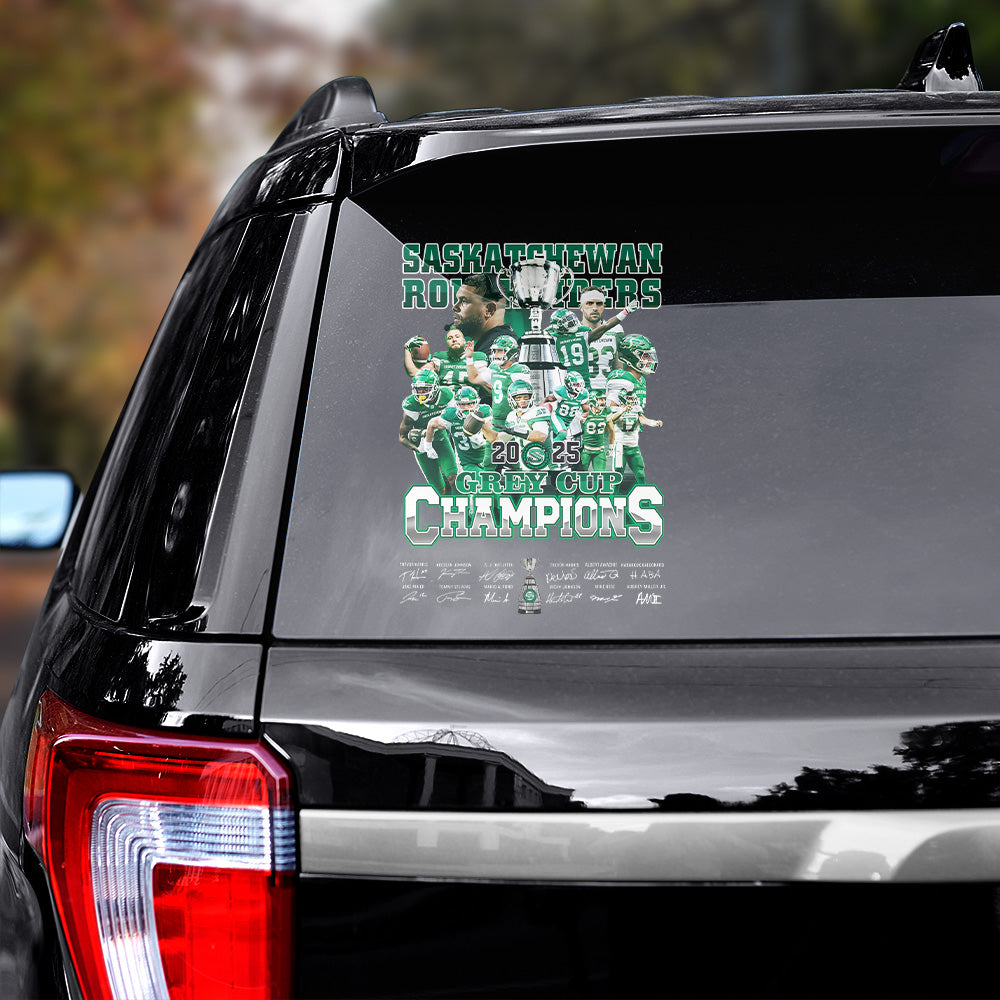 Saskatchewan Roughriders 2025 Grey Cup Champions 3D Car Sticker – TANTN18844