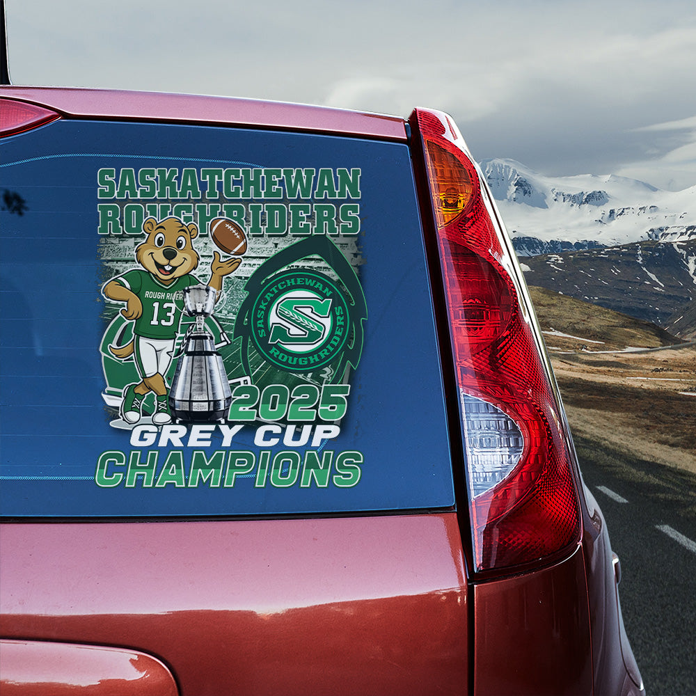 Saskatchewan Roughriders 2025 Grey Cup Champions 3D Car Sticker – TANTN18845