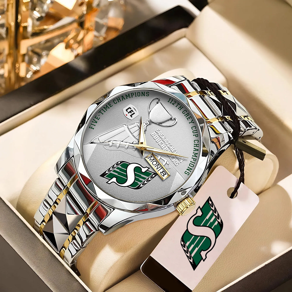 Saskatchewan Roughriders 2025 Grey Cup Champions Alloy Luxury Quartz Watch – TANTN18924