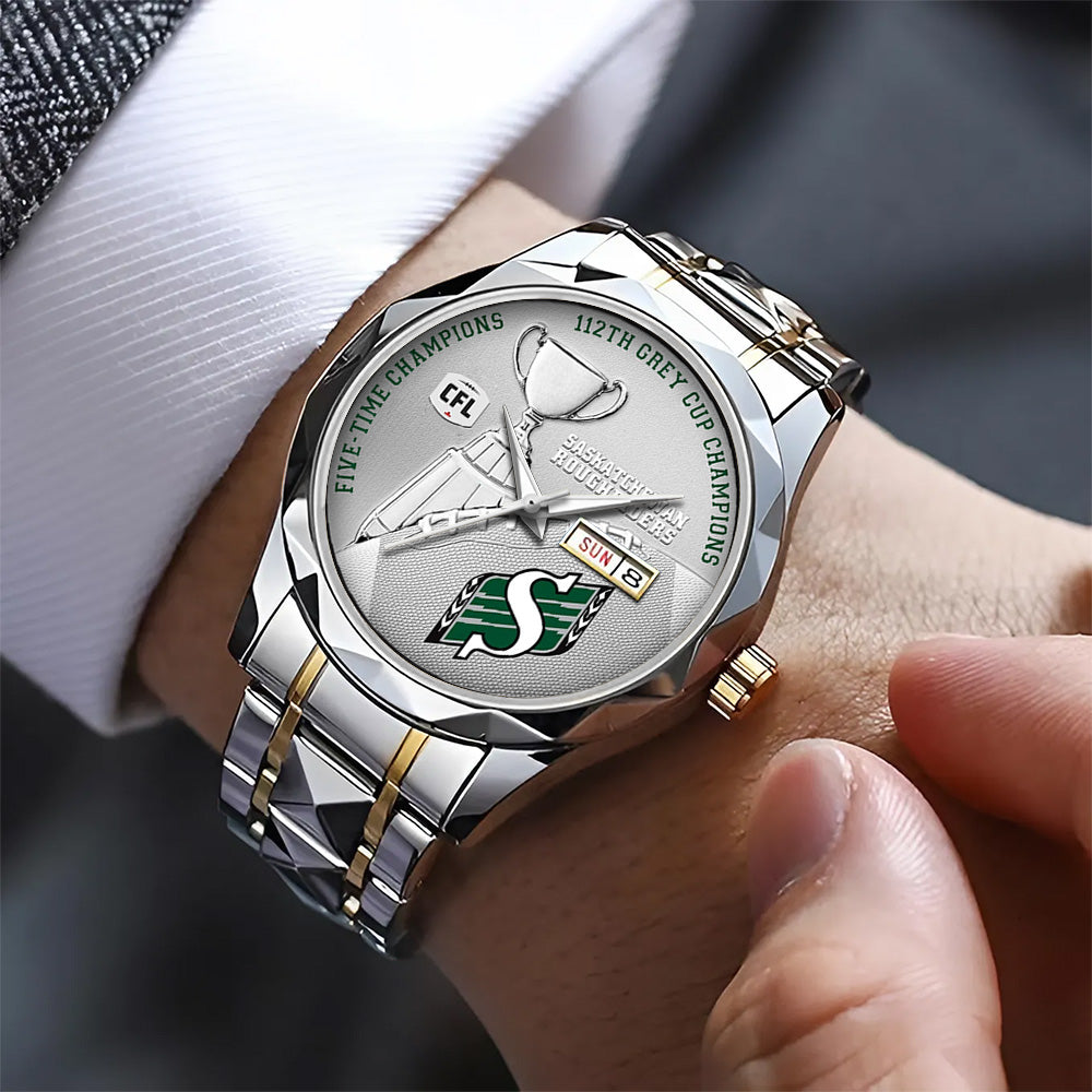 Saskatchewan Roughriders 2025 Grey Cup Champions Alloy Luxury Quartz Watch – TANTN18924