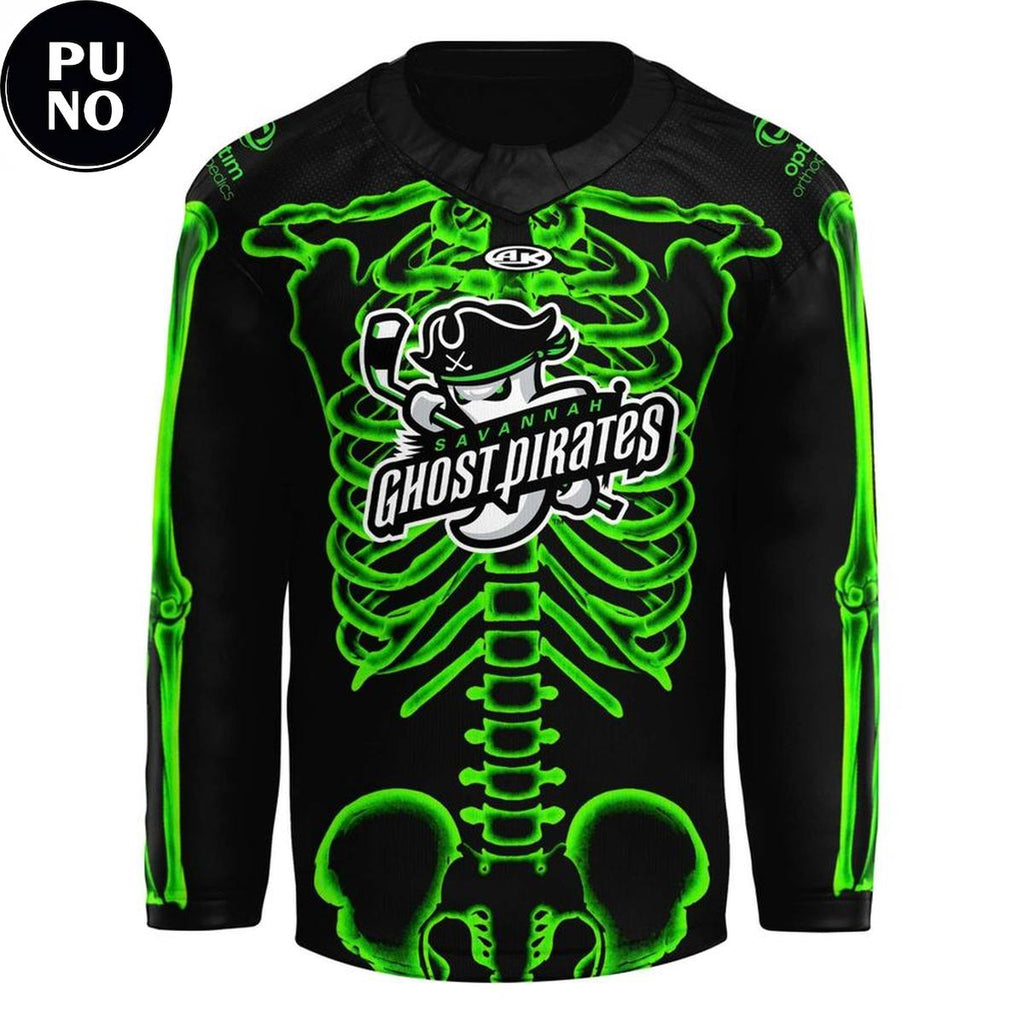 Savannah Ghost Pirates 2026 Halloween Skeleton Personalized Hockey Jersey