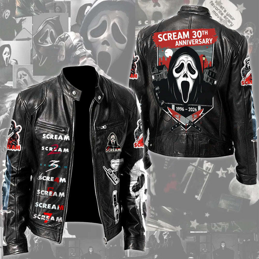 Scream 30th Anniversary Motorcycle Leather Jacket – GNE4839