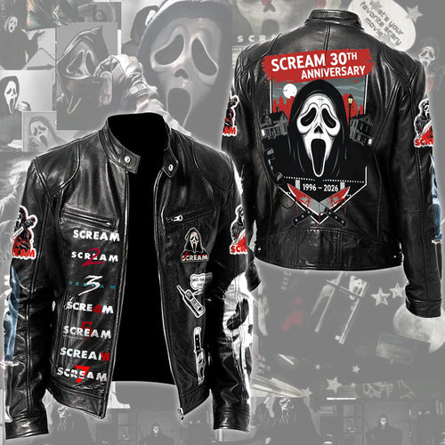 Scream 30th Anniversary Motorcycle Leather Jacket – GNE4839