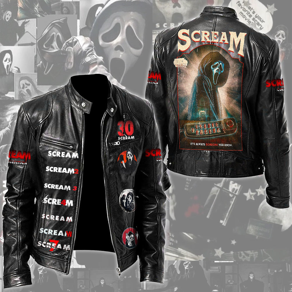Scream 30th Anniversary Motorcycle Leather Jacket – TMTHU4141