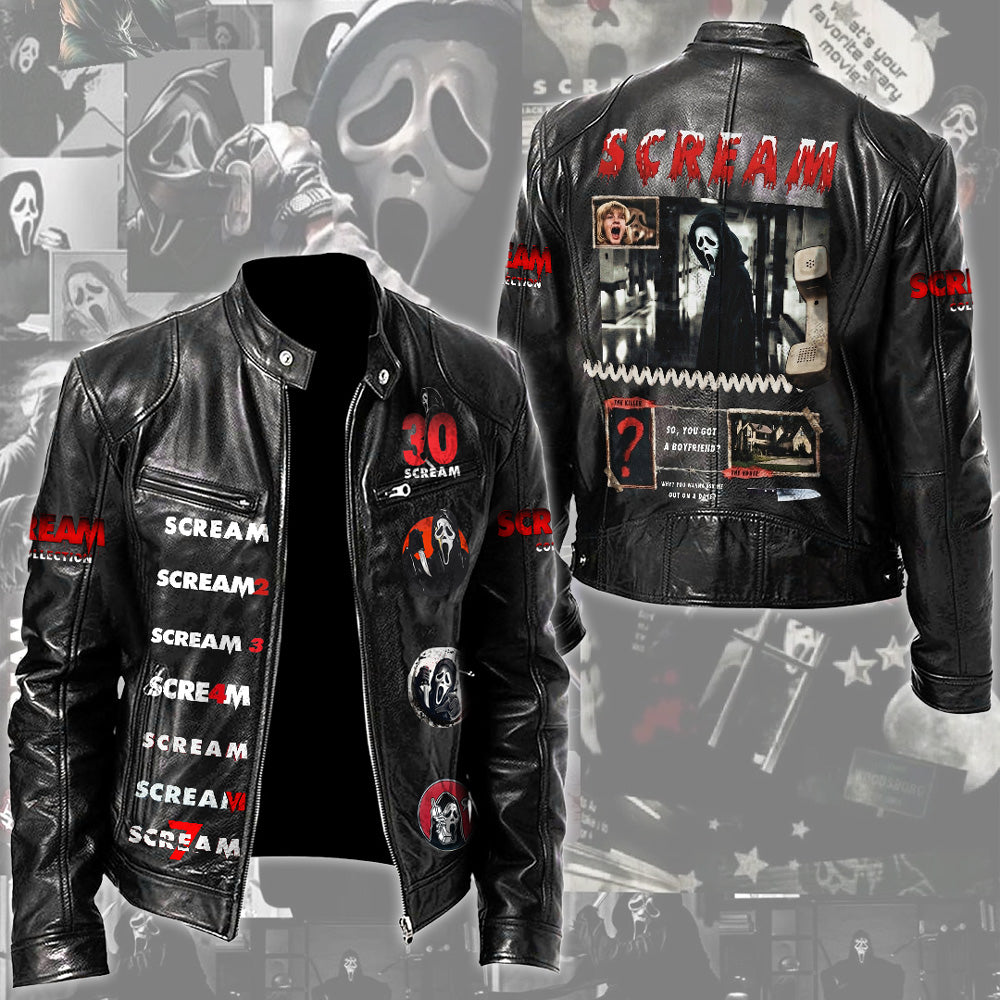 Scream 30th Anniversary Motorcycle Leather Jacket – TMTHU4142