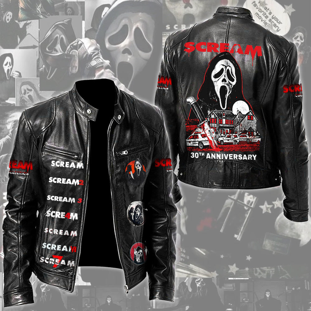 Scream 30th Anniversary Motorcycle Leather Jacket – TMTHU4273