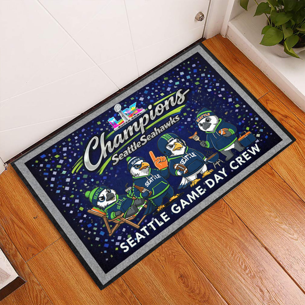 Seattle Seahawks 2025 Super Bowl LX Champions Custom Doormat – GNE5917