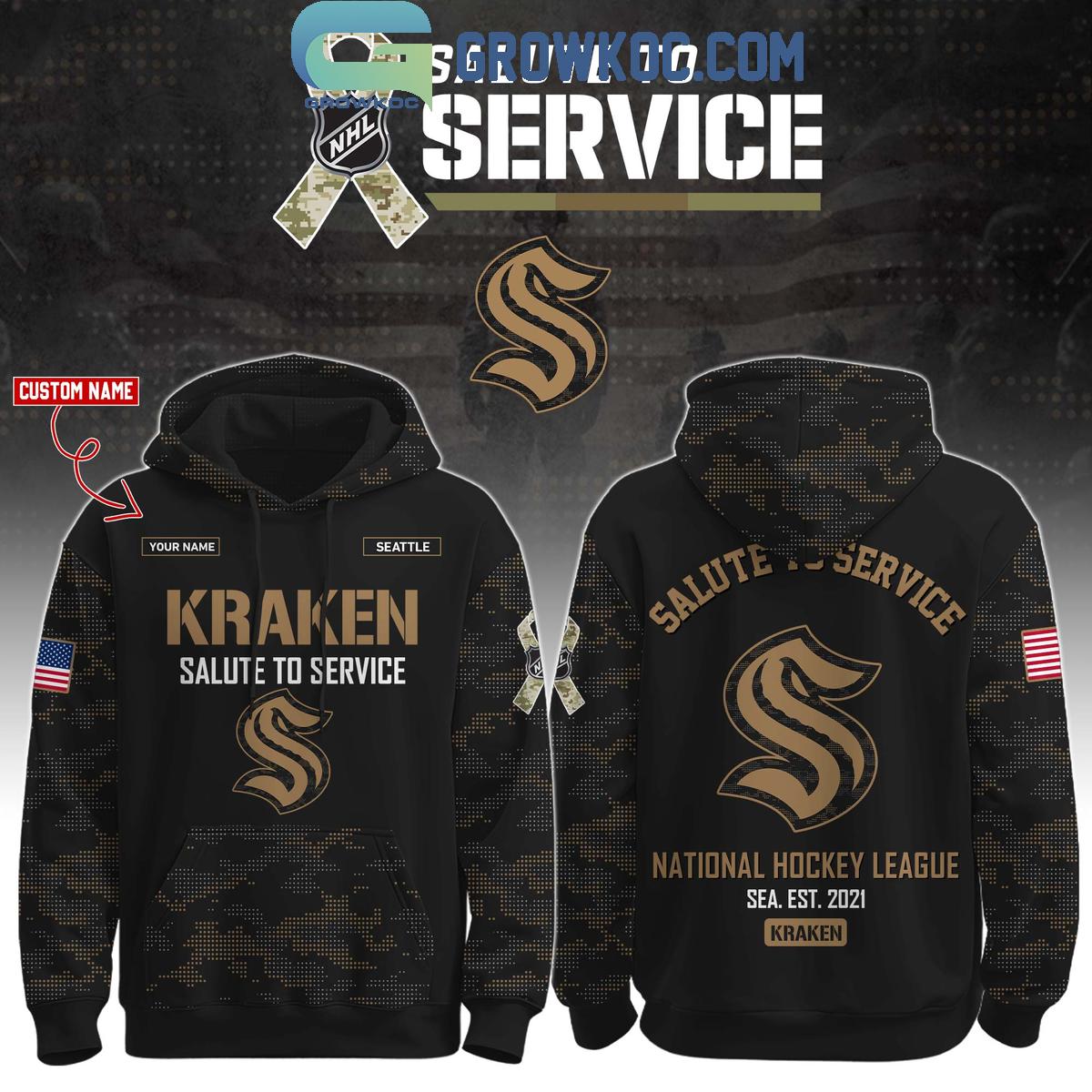 Seattle Kraken Salute To Service Veterans Day Hoodie Shirt