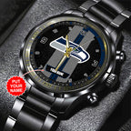 Personalized Seattle Seahawks Black Stainless Steel Watch – TANTN16029