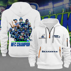 Seattle Seahawks 2025 NFC Champions 2D Quarter Zip Hoodie – MAITM14705