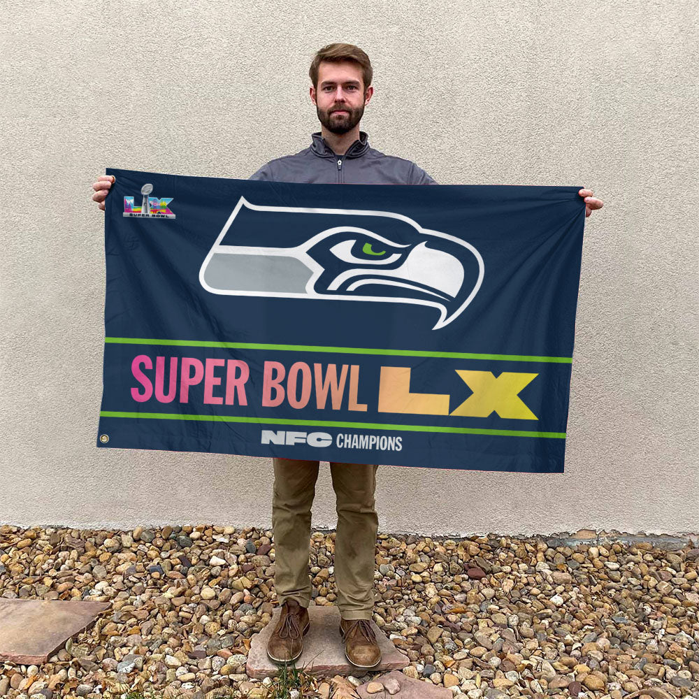 Seattle Seahawks 2025 NFC Champions 3D Double-side House Flag – MAITM14604