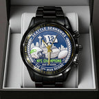 Seattle Seahawks 2025 NFC Champions Black Stainless Steel Watch – TANTN20681