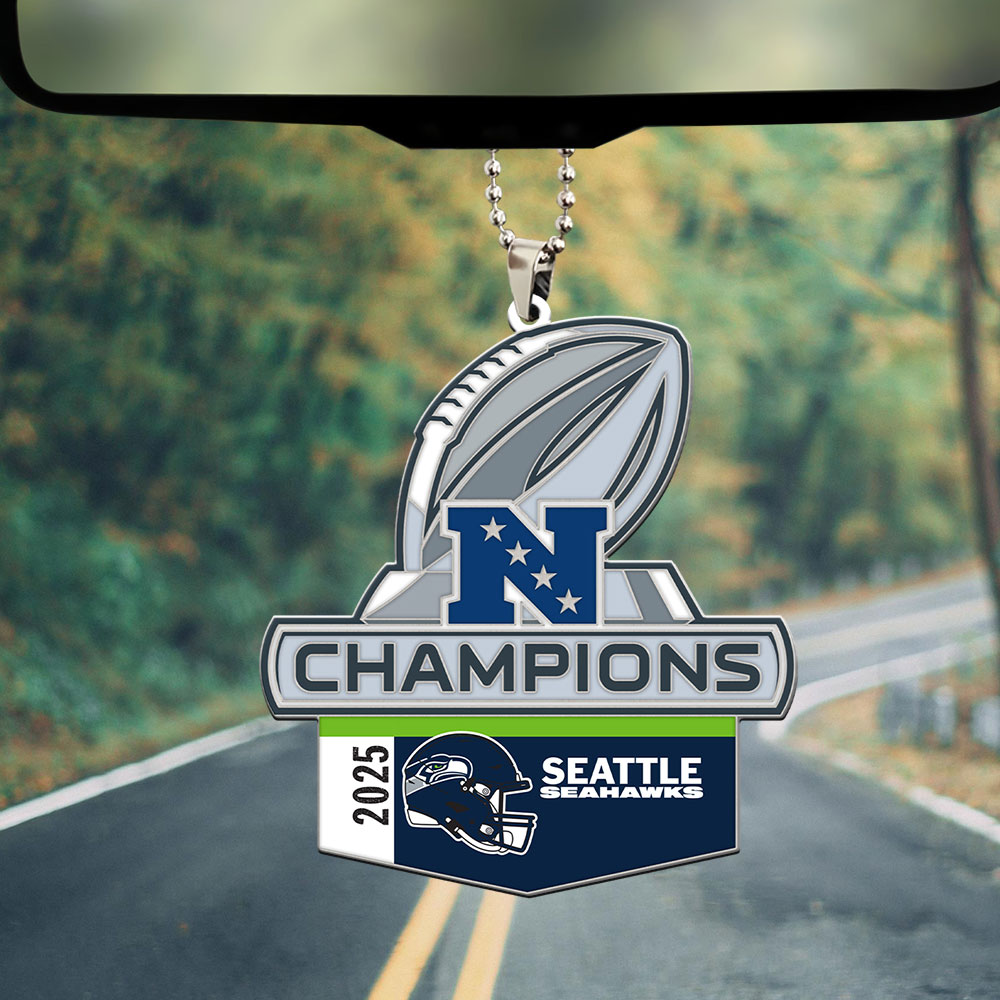 Seattle Seahawks 2025 NFC Champions Custom shape 2-sided Acrylic Car Ornament – MAITM14606