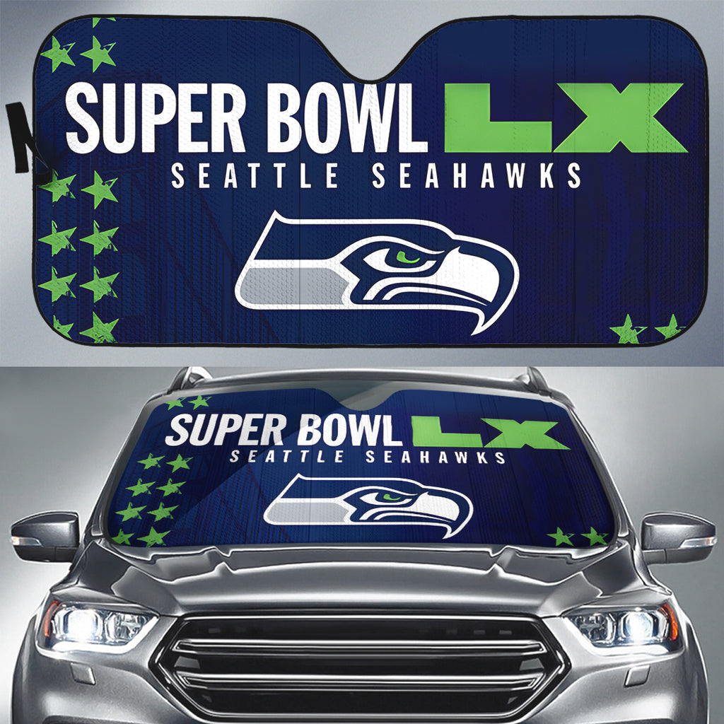 Seattle Seahawks 2025 Super Bowl LX Champions Auto Sun Shade – TANTN21089