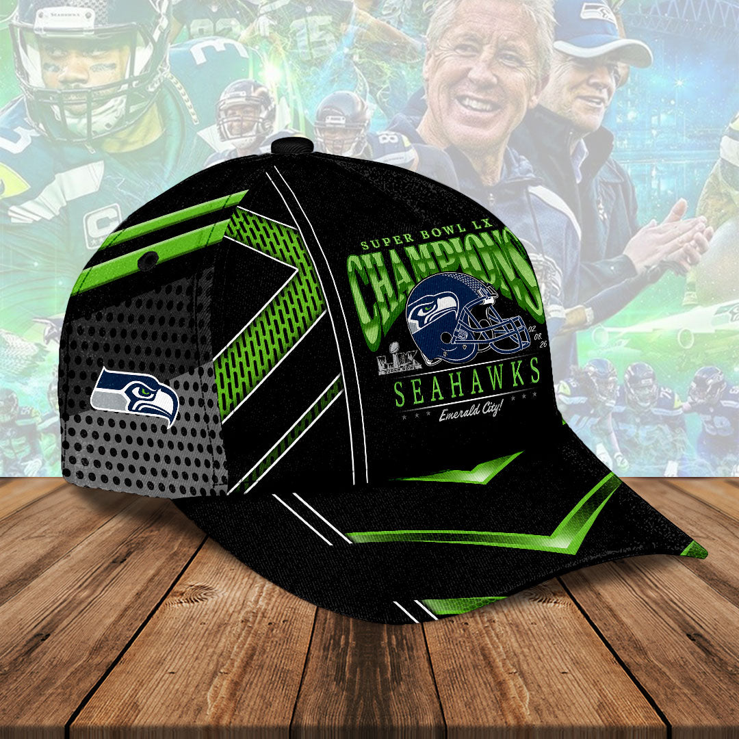 Seattle Seahawks 2025 Super Bowl LX Champions Classic Cap – HOATT16157