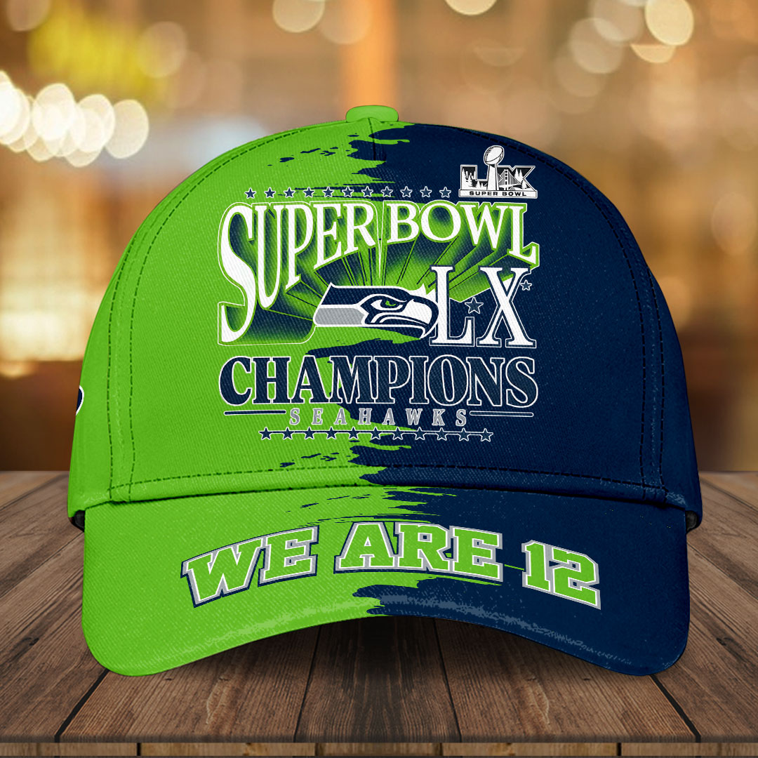 Seattle Seahawks 2025 Super Bowl LX Champions Classic Cap – HOATT16264
