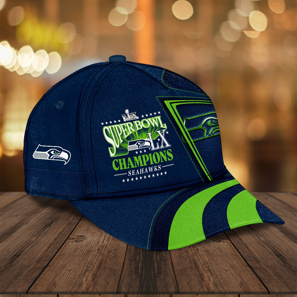 Seattle Seahawks 2025 Super Bowl LX Champions Classic Cap – HOATT16312