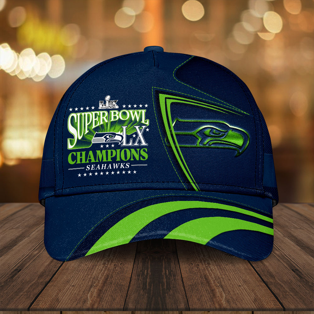 Seattle Seahawks 2025 Super Bowl LX Champions Classic Cap – HOATT16312