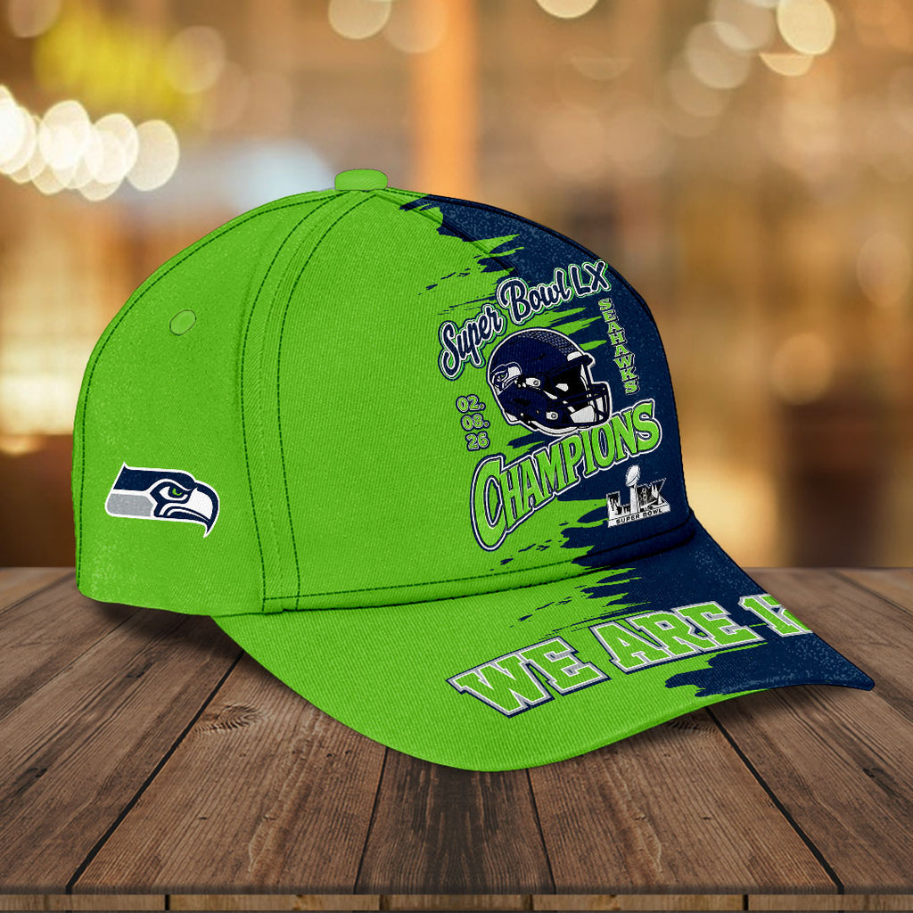Seattle Seahawks 2025 Super Bowl LX Champions Classic Cap – HOATT16334