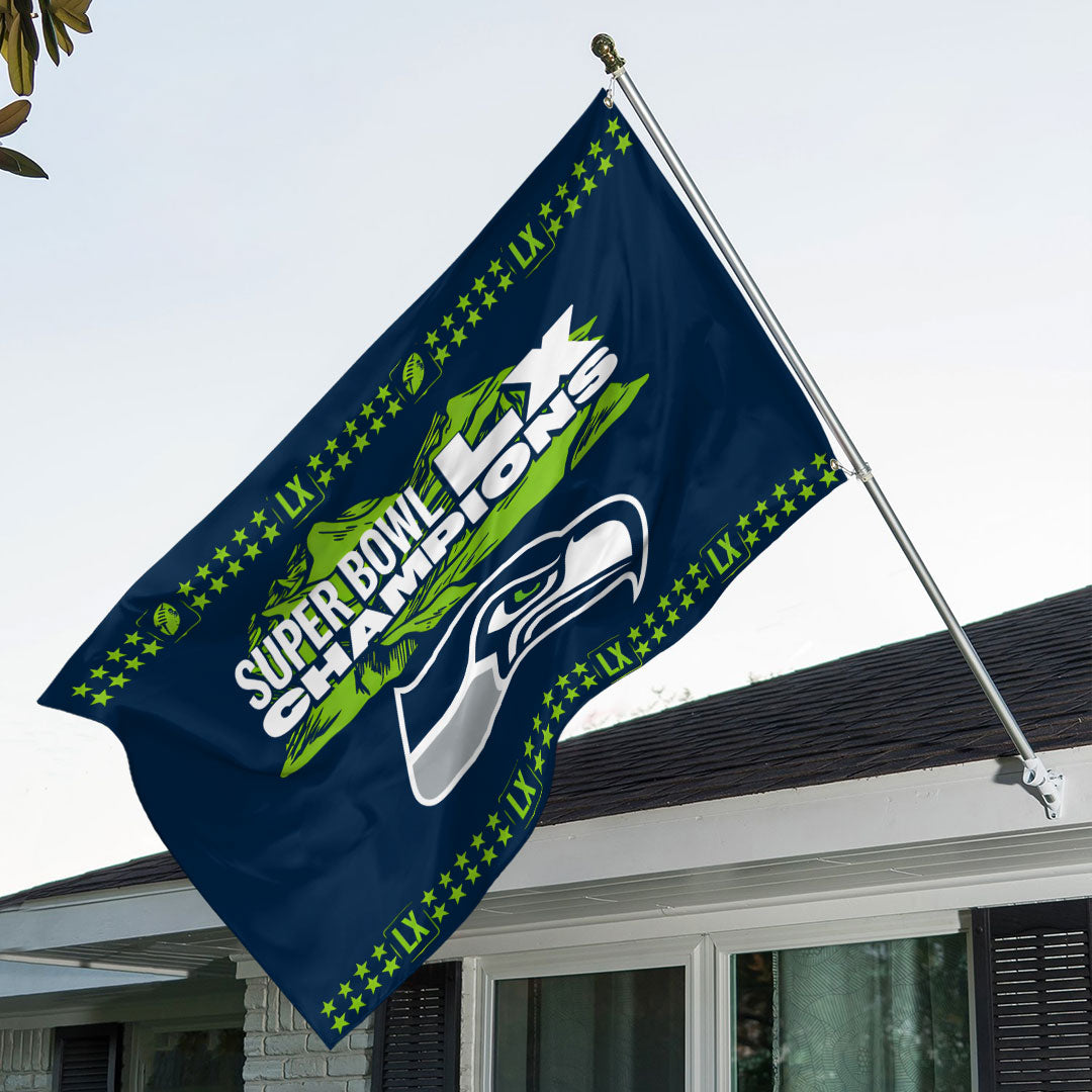 Seattle Seahawks 2025 Super Bowl LX Champions 3D Double-side House Flag – HOATT16445