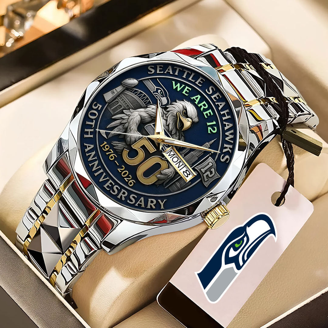 Seattle Seahawks 50th Anniversary 2026 Alloy Luxury Quartz Watch – TANTN16078