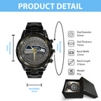 Seattle Seahawks 50th Anniversary 2026 Black Stainless Steel Watch – TANTN16081