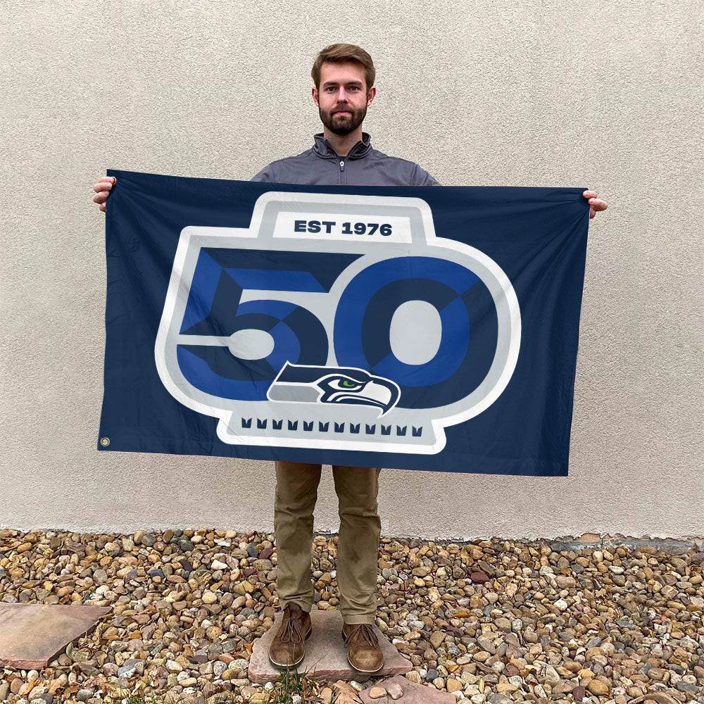 Seattle Seahawks 50th Anniversary 3D Double-side House Flag – MAITM14419