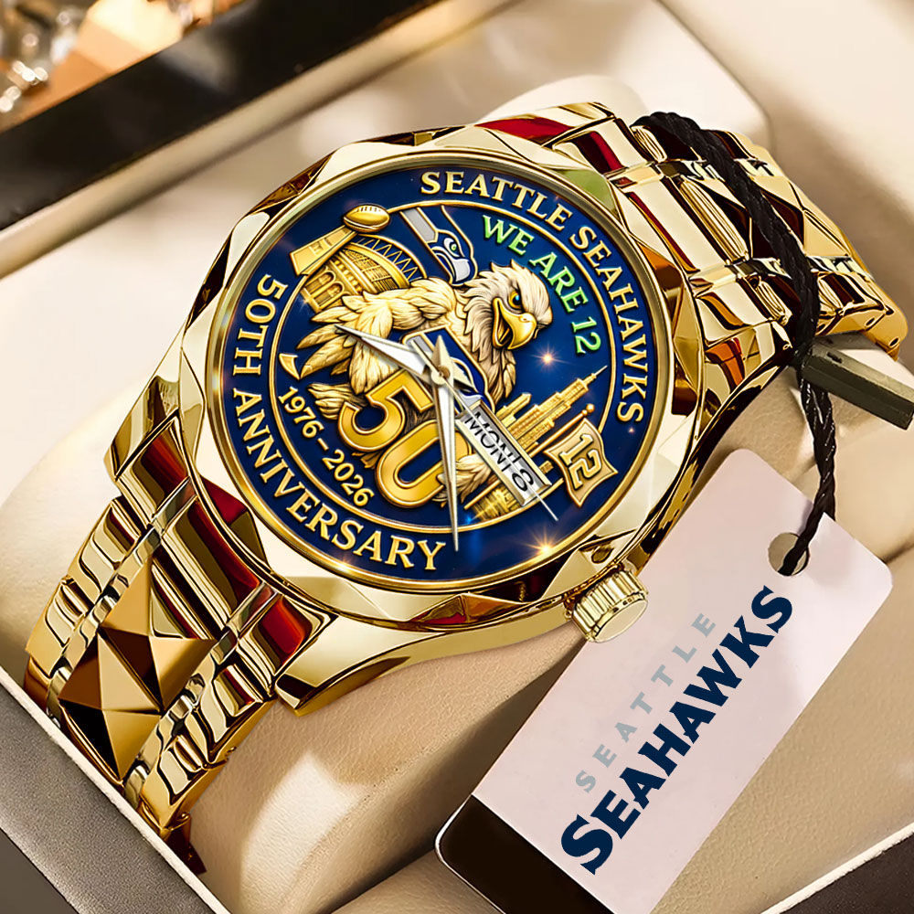 Seattle Seahawks 50th Anniversary Alloy Luxury Quartz Watch – MAITM14393