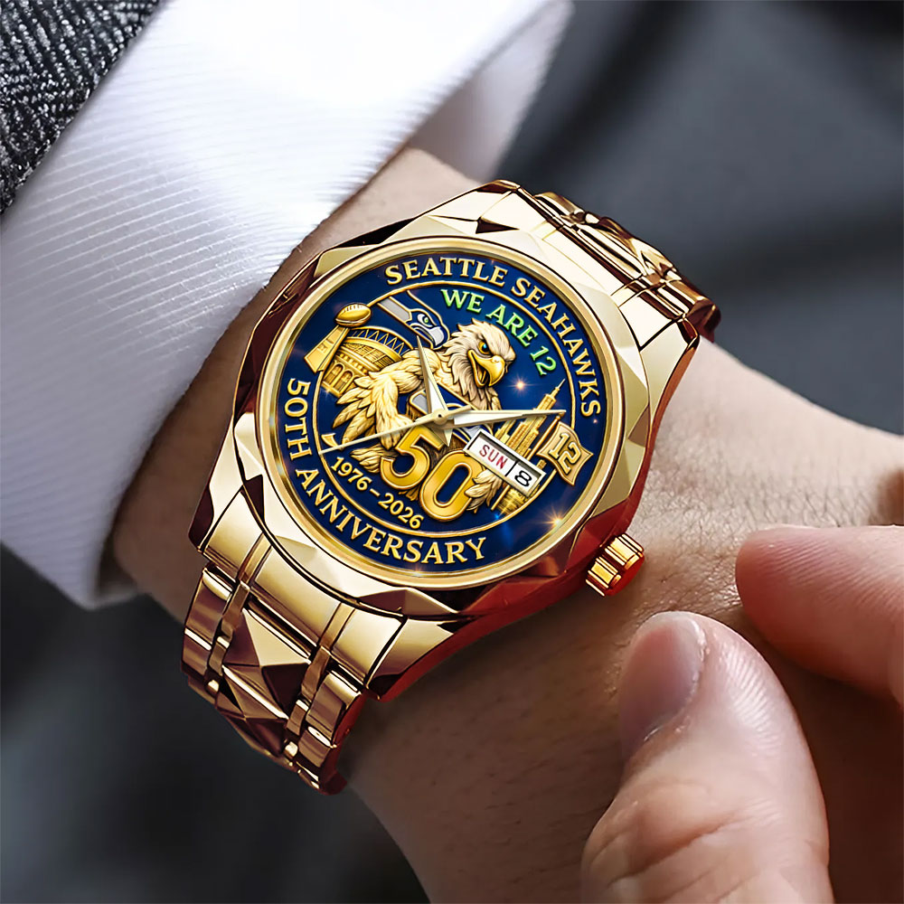 Seattle Seahawks 50th Anniversary Alloy Luxury Quartz Watch – MAITM14393
