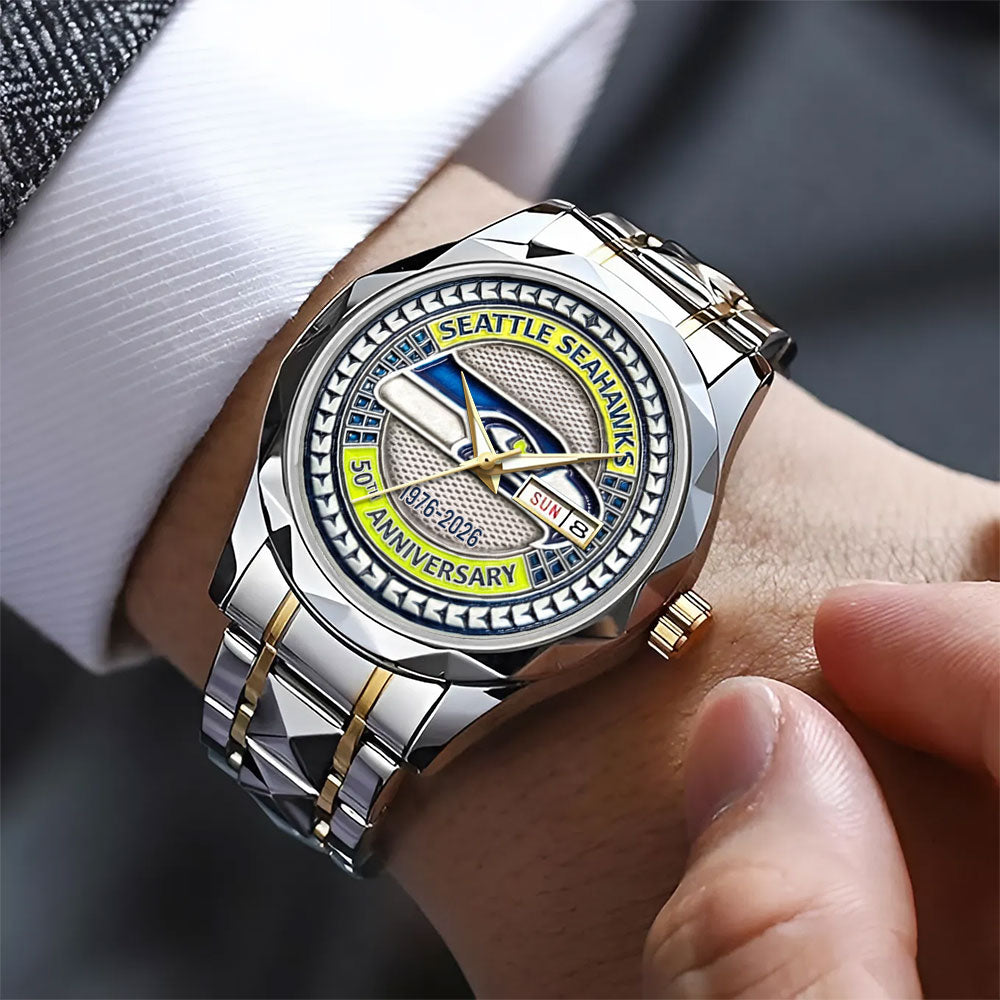Seattle Seahawks 50th Anniversary Alloy Luxury Quartz Watch – MAITM14639
