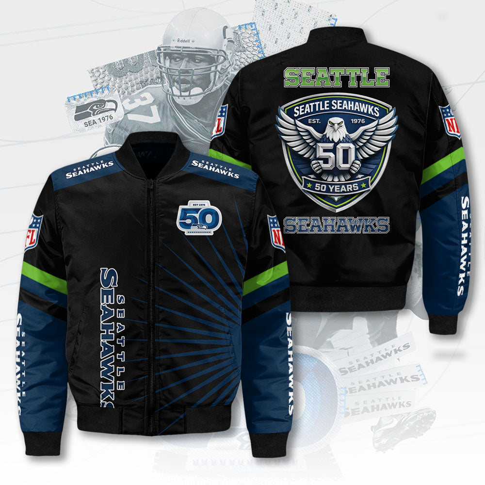 Seattle Seahawks 50th Anniversary 3D Bomber Jacket – TMTHU3712