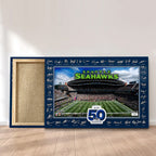 Seattle Seahawks 50th Anniversary Rectangle Canvas With Inner Frame – MAITM14447