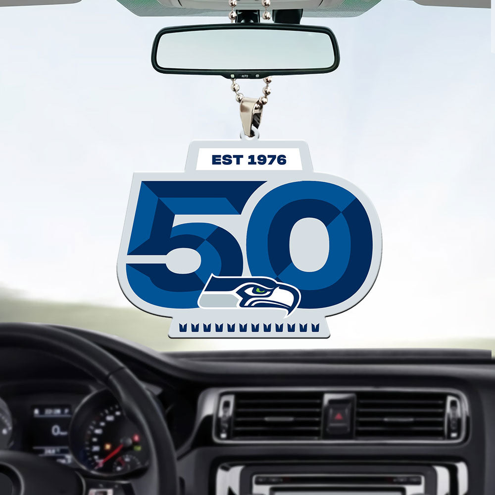 Seattle Seahawks 50th Anniversary Custom shape 1-sided Acrylic Car Ornament – MAITM14453