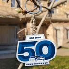Seattle Seahawks 50th Anniversary Custom Shape 1-sided Keychain – MAITM14454