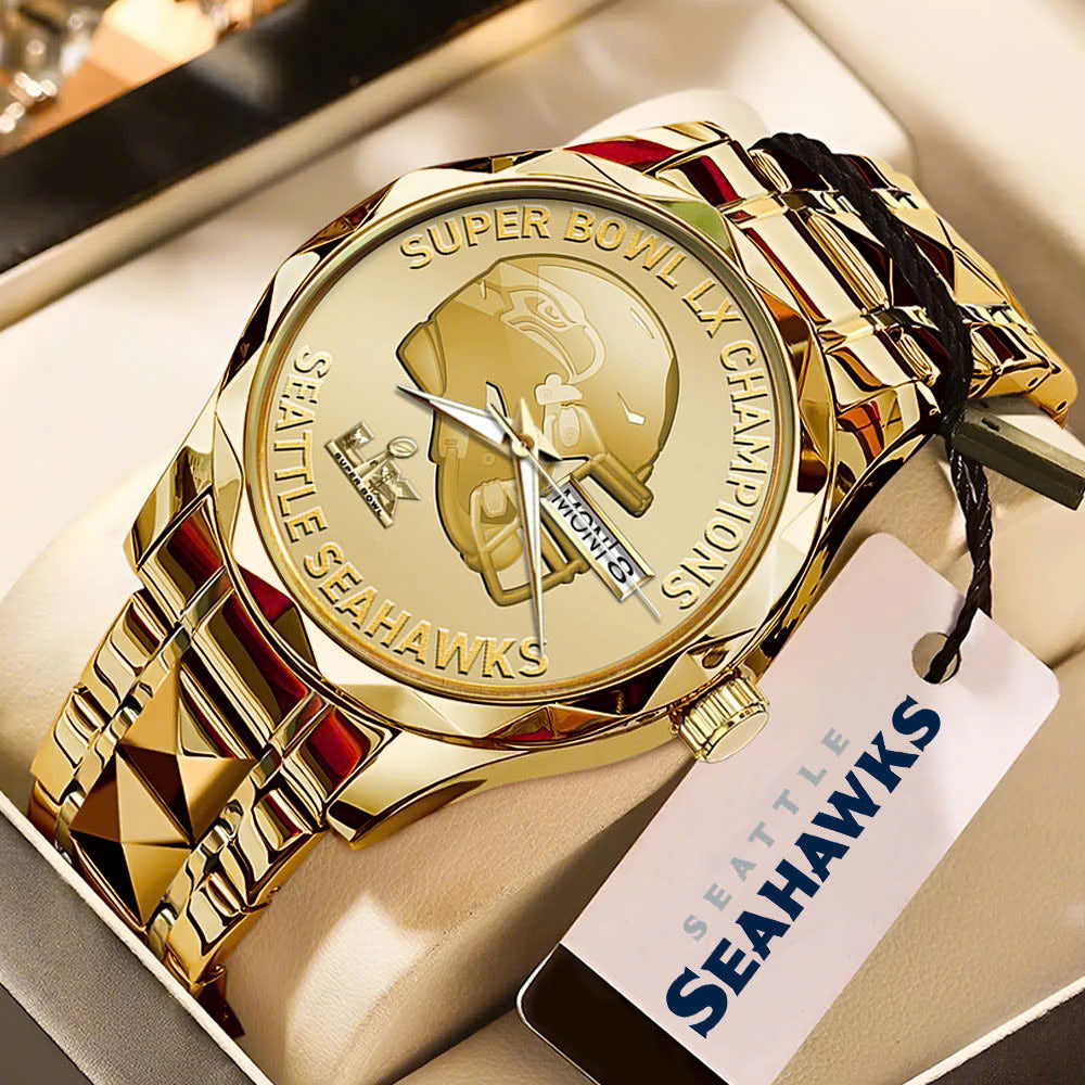 Seattle Seahawks Super Bowl LX Champions Alloy Luxury Quartz Watch – MAITM14774