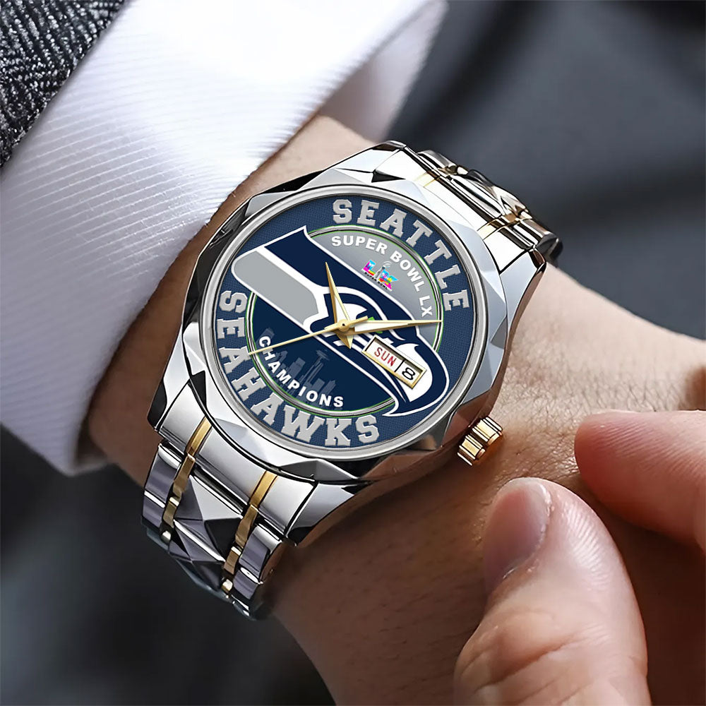 Seattle Seahawks Super Bowl LX Champions Alloy Luxury Quartz Watch – MAITM14876