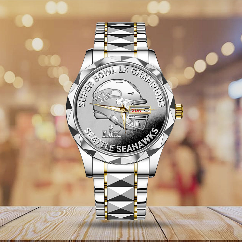 Seattle Seahawks Super Bowl LX Champions Alloy Luxury Quartz Watch – MAITM14865