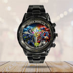 Seattle Seahawks x New England Patriots Super Bowl LX 2025 Black Stainless Steel Watch – TMTHU3473