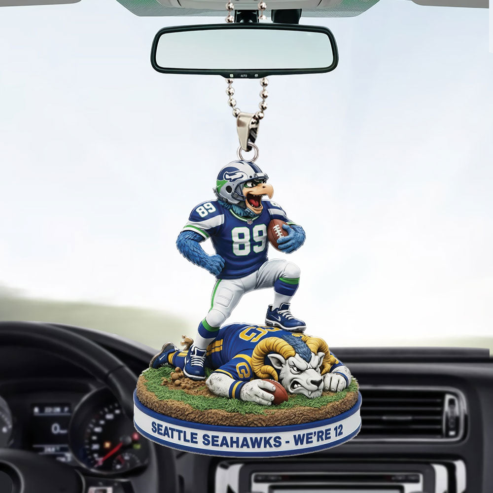 Seattle Seahawks Custom shape 2-sided Acrylic Car Ornament – TMTHU3416