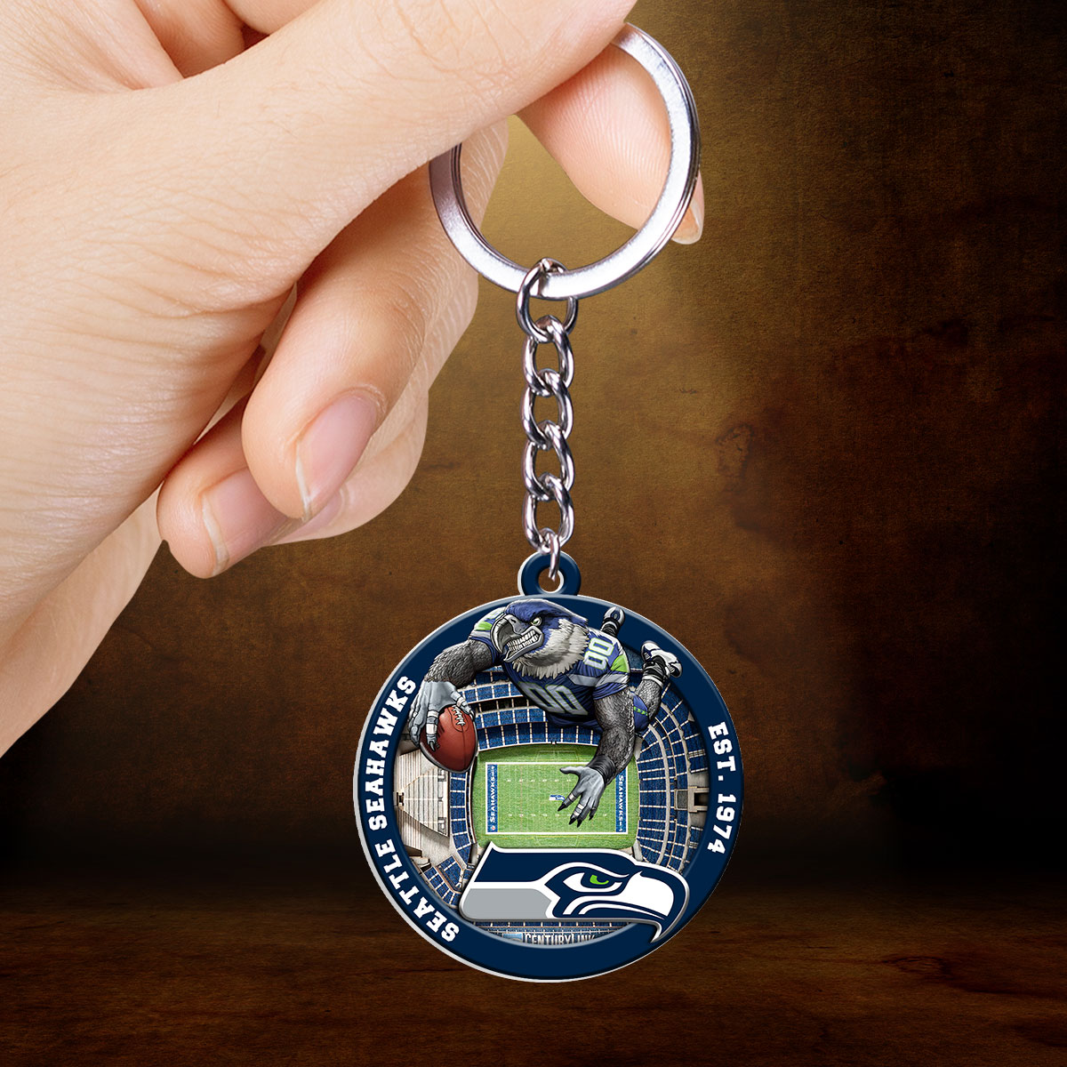Seattle Seahawks Custom Shape 2-sided Keychain – HOATT12709